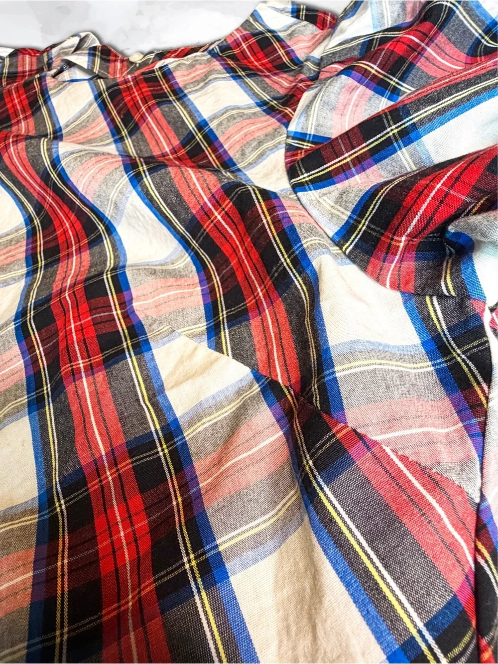 J.Crew Tartan Plaid Puff Sleeve Poplin Blouse XS